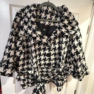 Vintage Torrid Houndstooth cropped peplum blazer jacket sz3